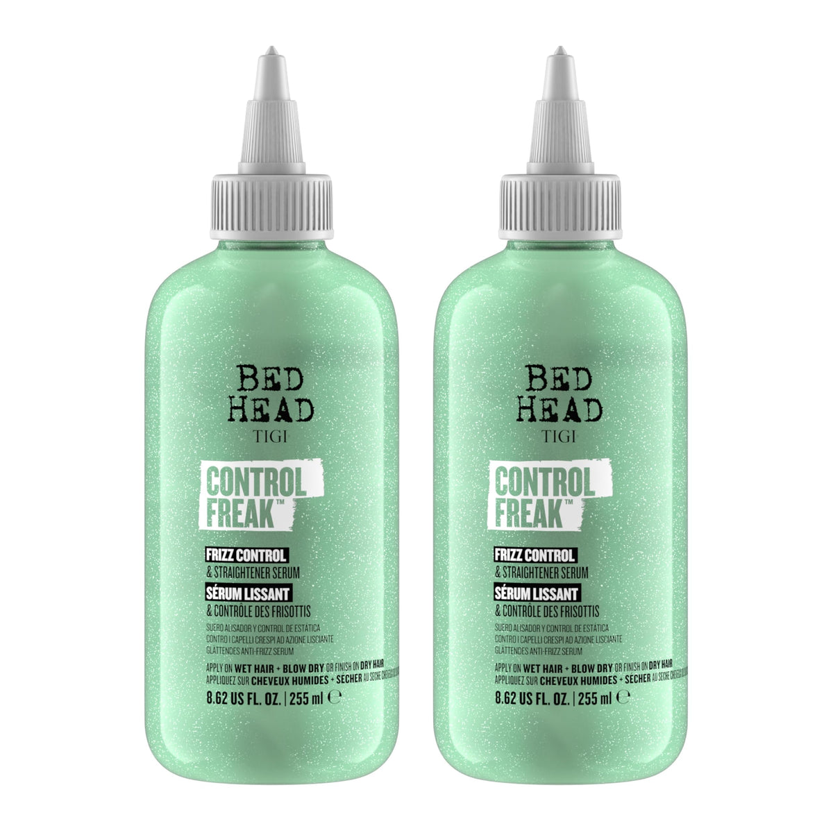 Sérum Bed Head Control Freak en bouteille, maîtrise les frisottis et apporte de la douceur.