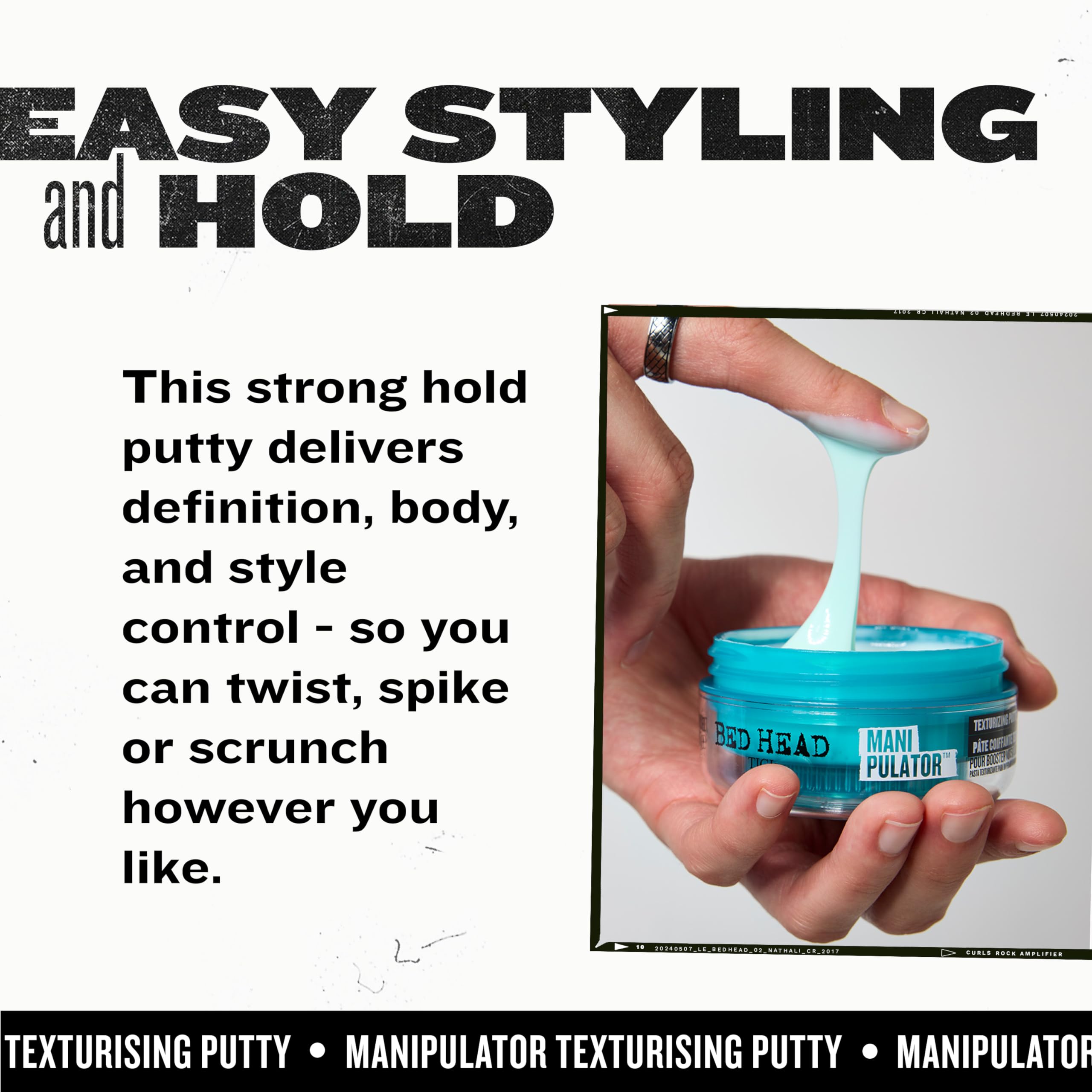 Bed Head Pâte texturante matte – finition matte sans brillance.