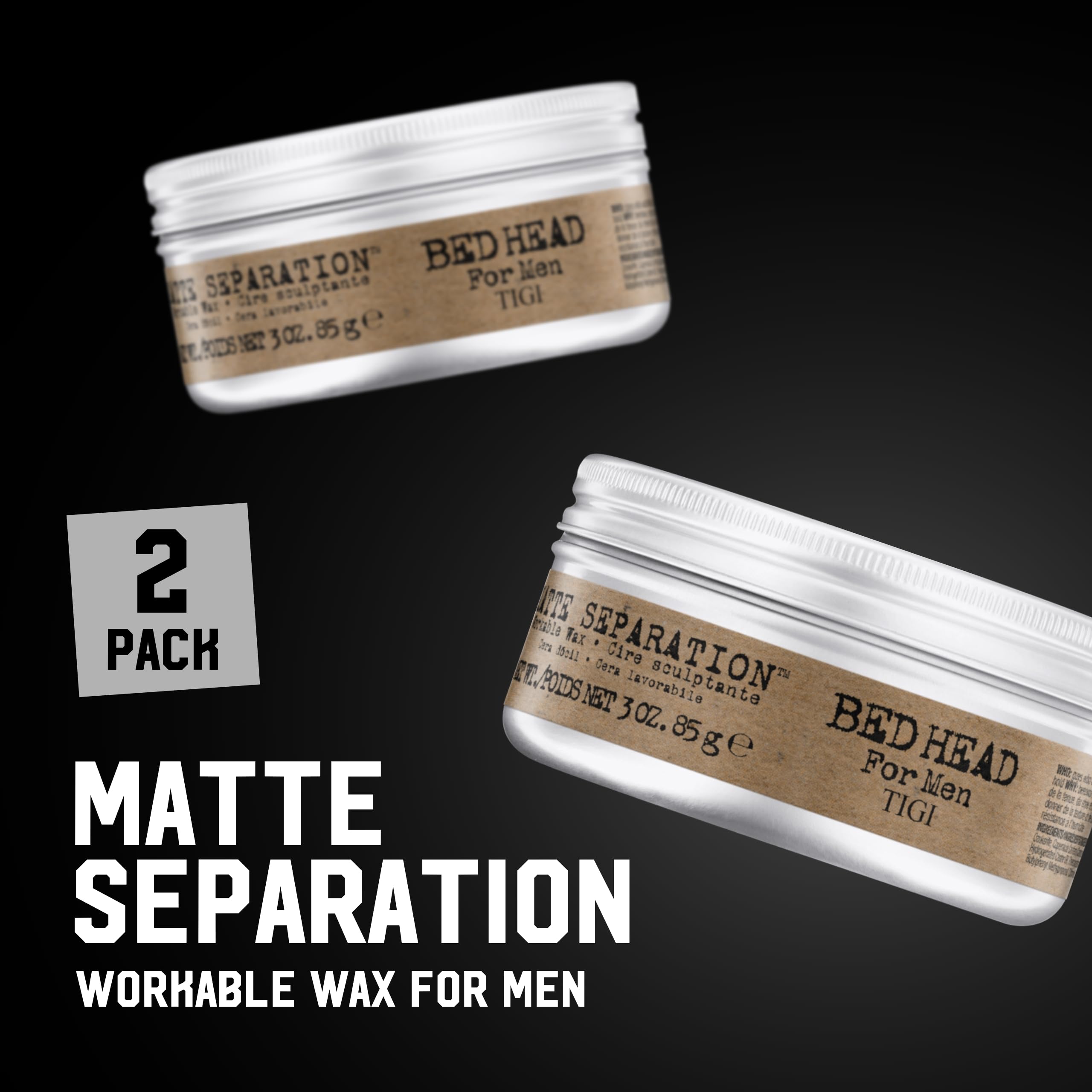 Bed Head Homme Cire Matte Séparation Application Main, définition rapide et texture naturelle.