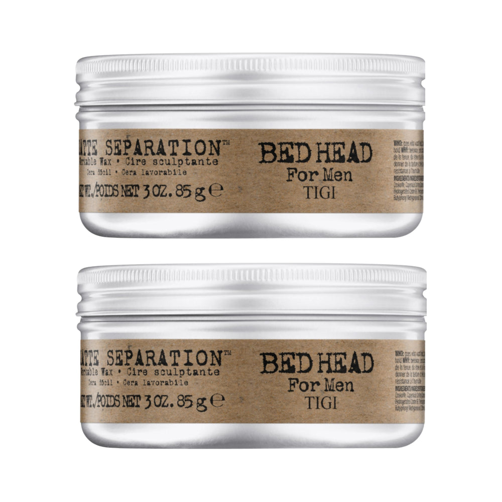 Bed Head Homme Cire Matte Séparation Paquet 2 Pack, tenue modulable tout au long de la journée.