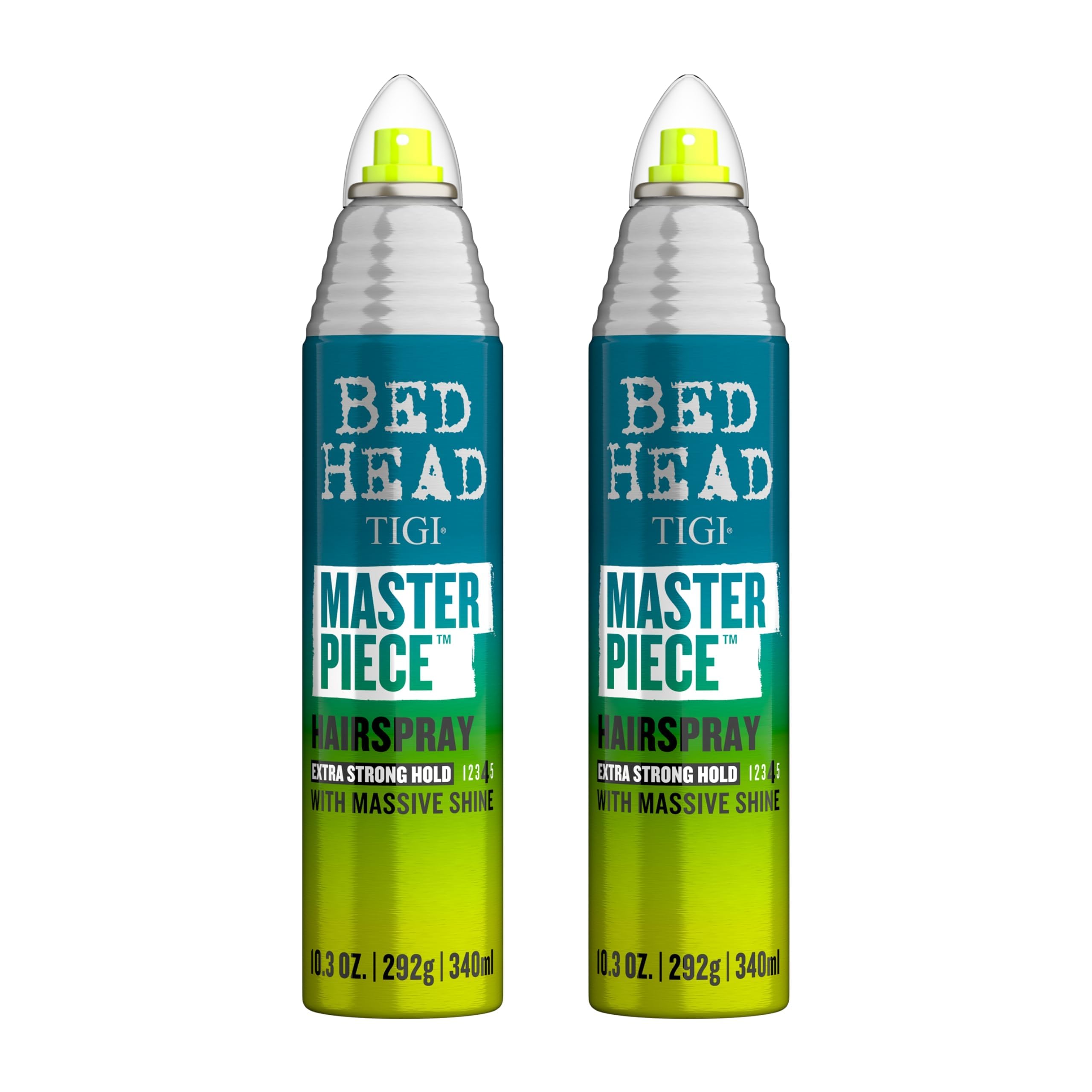 Bed Head Masterpiece : flacon spray pour tenue durable et brillance spectaculaire.
