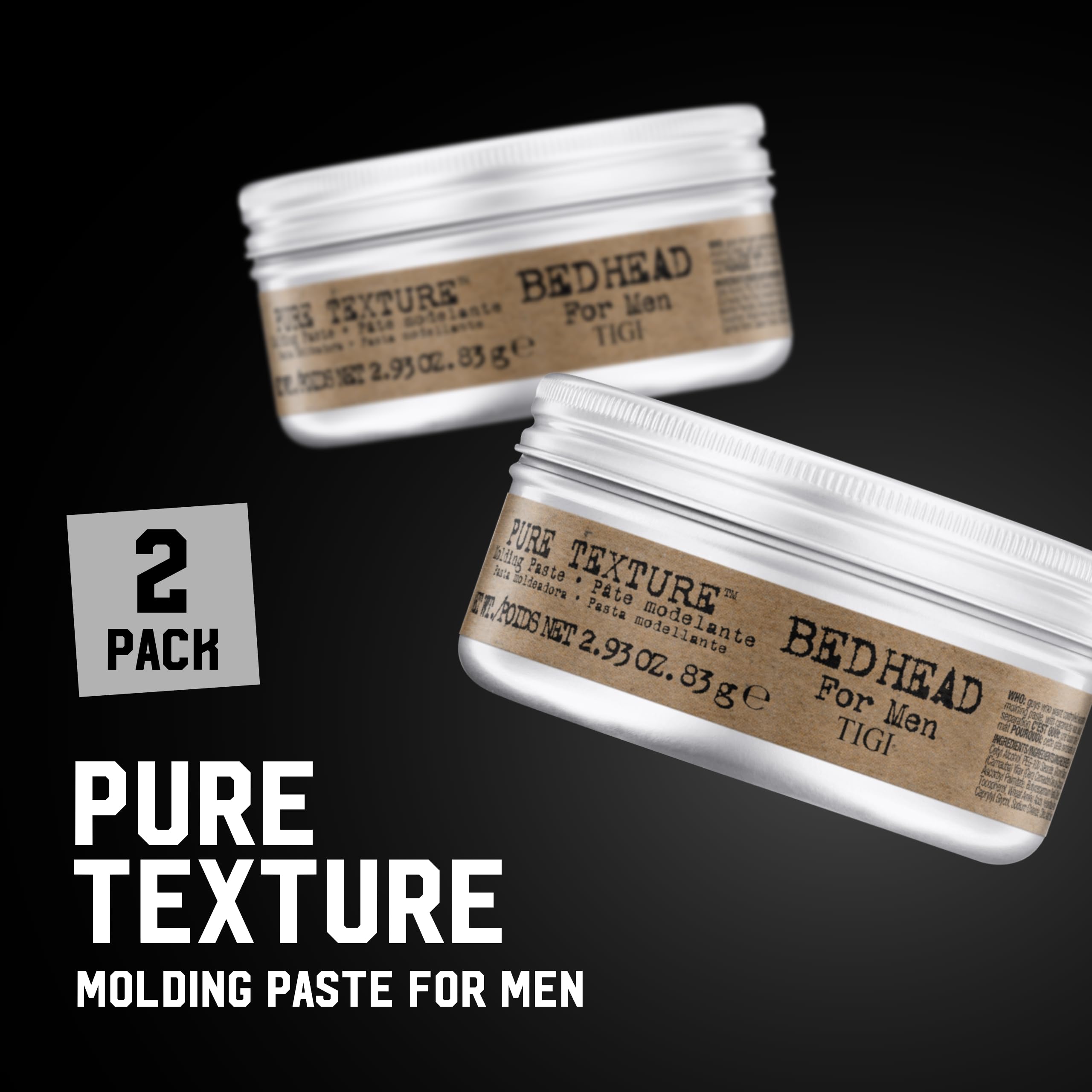 Bed Head Pâte Texture Homme après-styling révèle une séparation nette et une finition mate