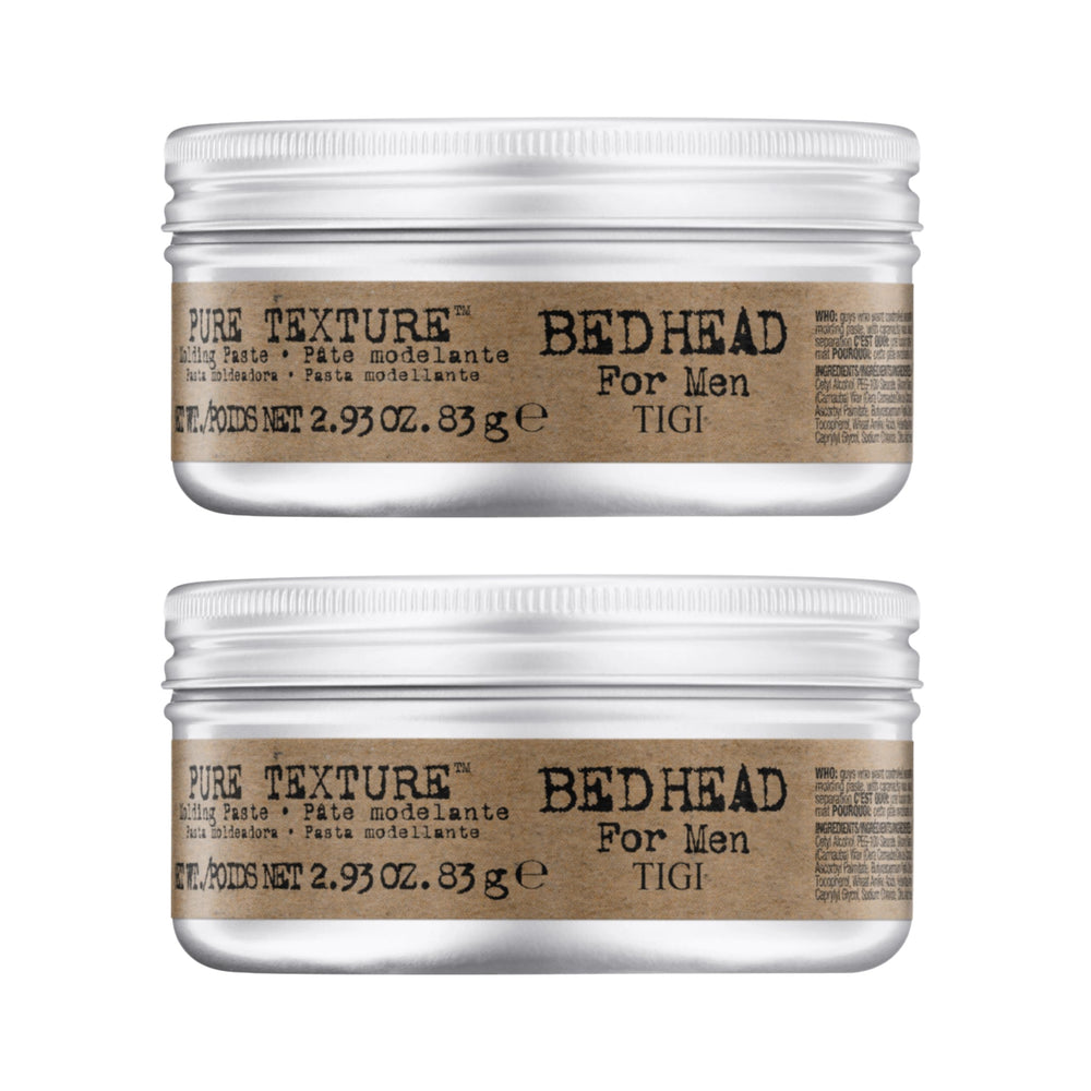 Bed Head Pâte Texture Homme avant-styling montre le contrôle de texture pour un look naturel