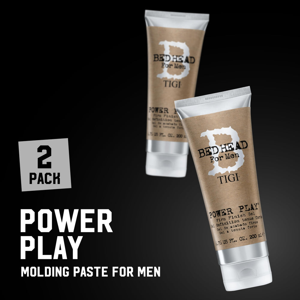 Gel Power Play Bed Head, texture brillante résistant à l'humidité pour un style net.