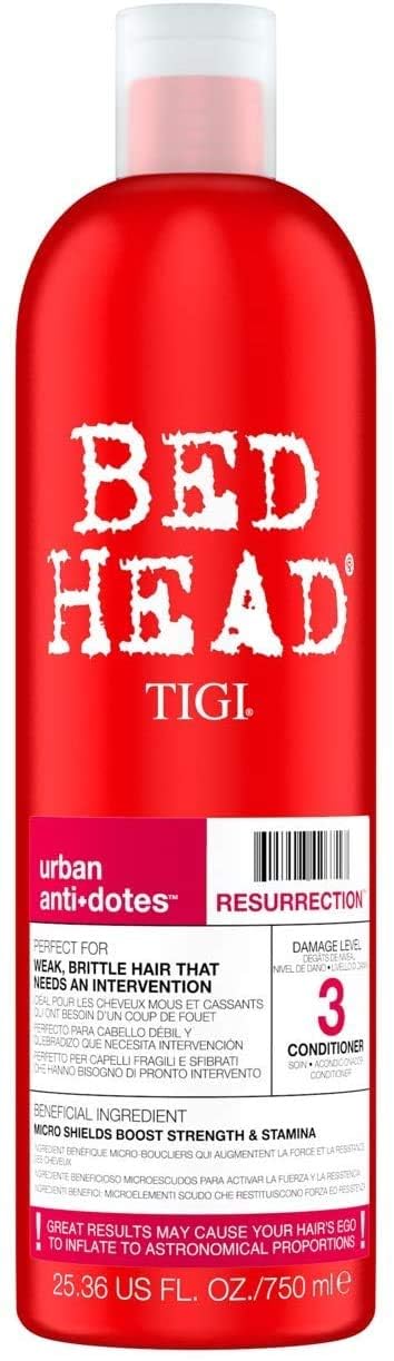 Bed Head Resurrection Conditionneur brillance satinée : texture soyeuse et éclat sain.