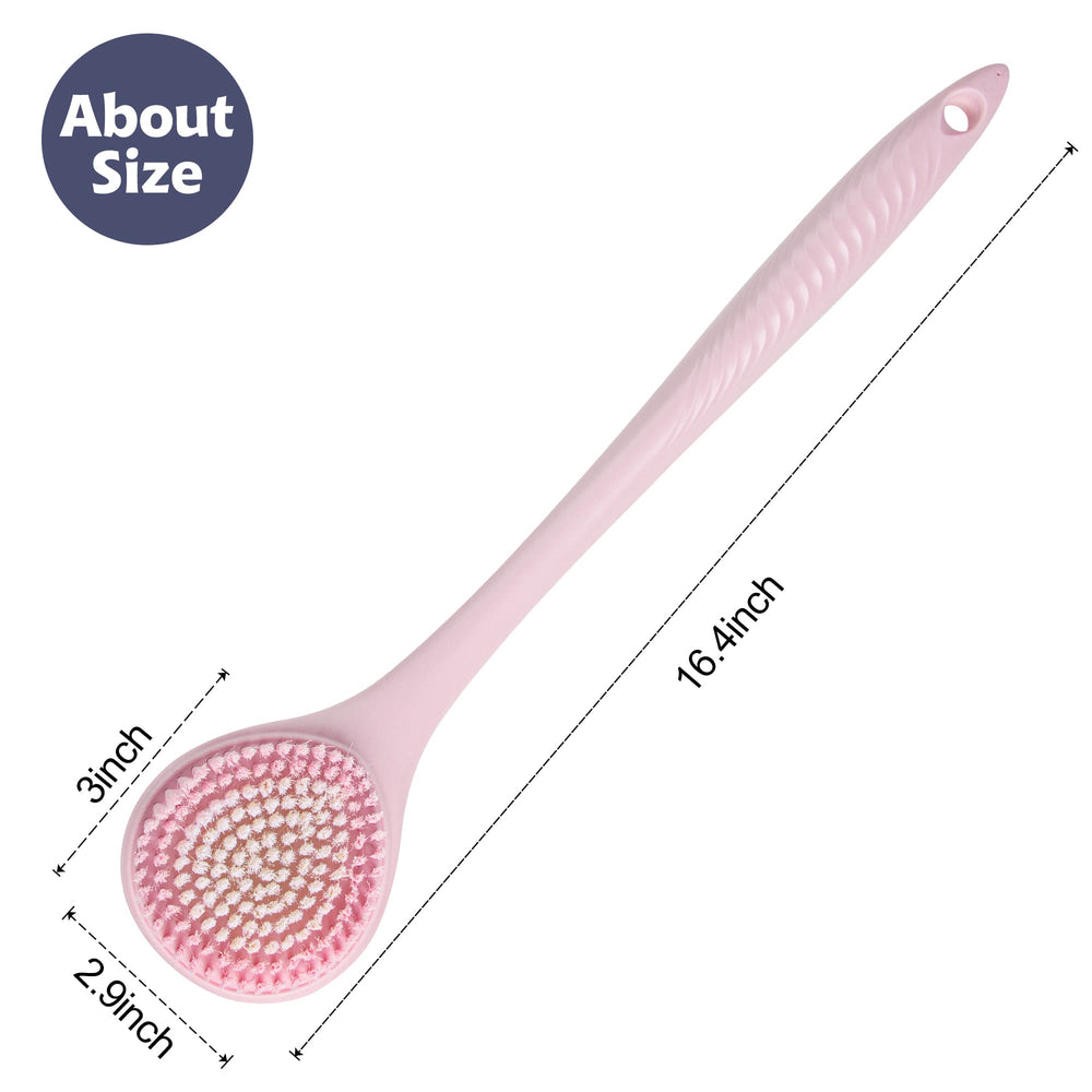 BEDELITE brosse-douche dos-accessible manche longue pour couvrir dos, jambes et bras.