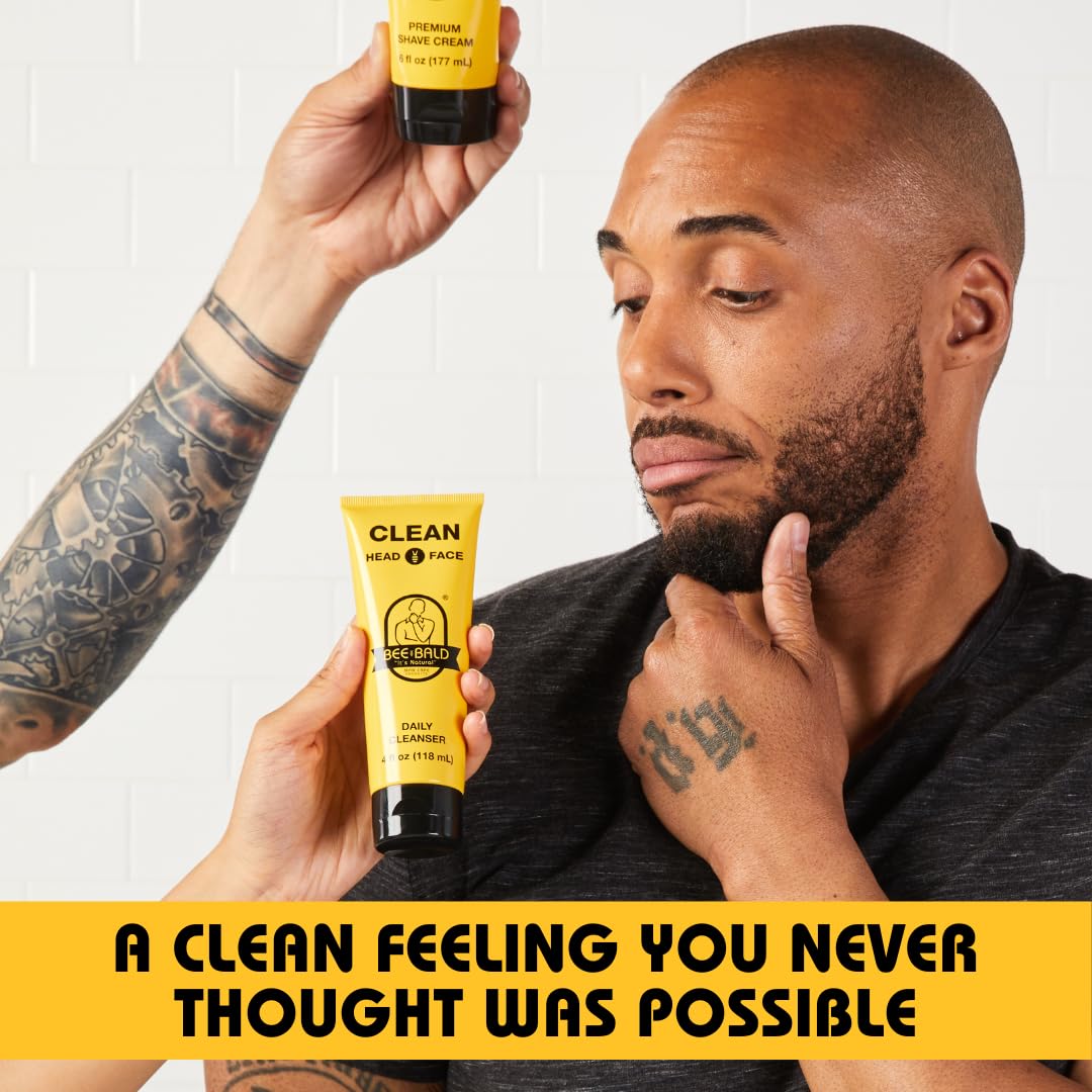 Bee Bald CLEAN: miel et pollen d’abeille enrichissent le soin quotidien.