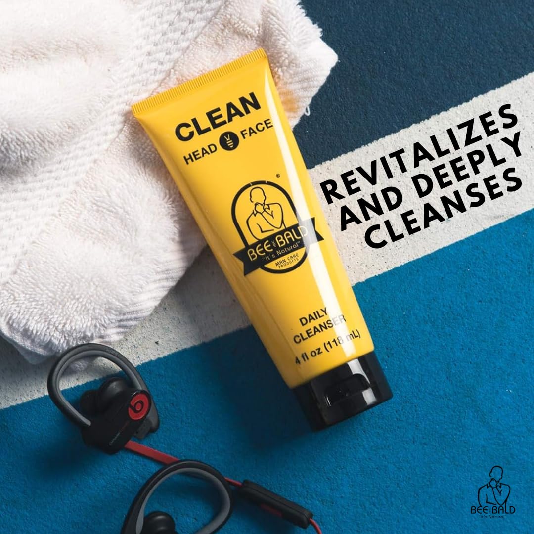 Bee Bald CLEAN: rinçage frais laisse une peau claire et propre.