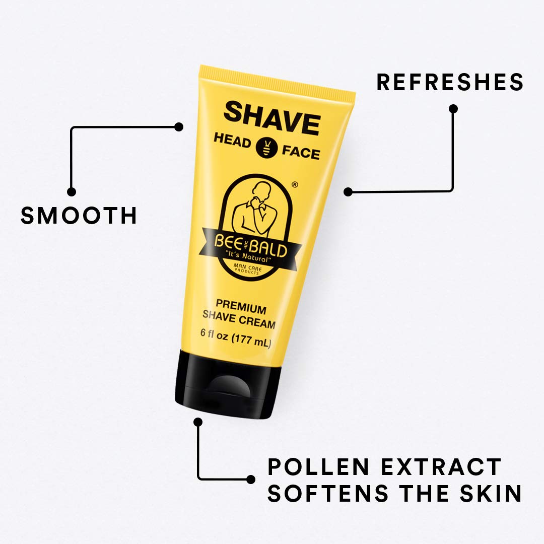 Bee Bald Crème Rasage – ingrédients miel et pollen pour nourrir la peau