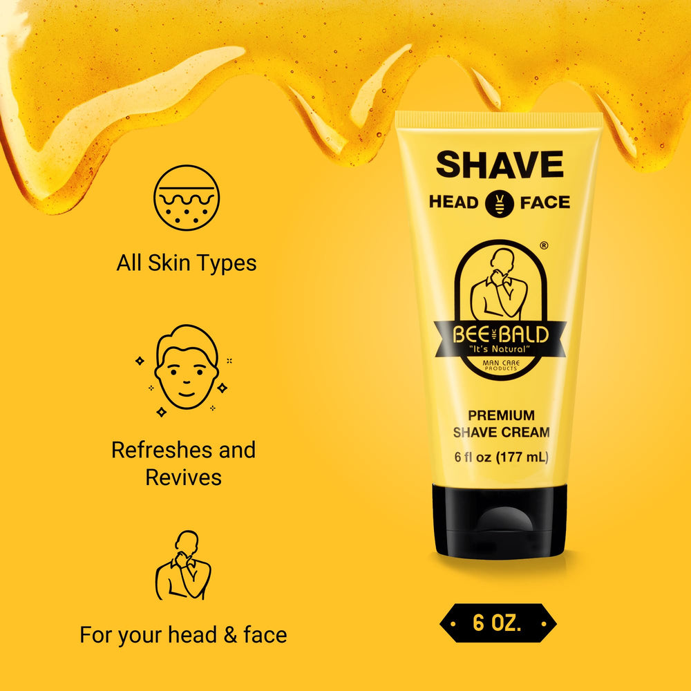 Bee Bald Crème Rasage – mousse prête à être appliquée sur le visage