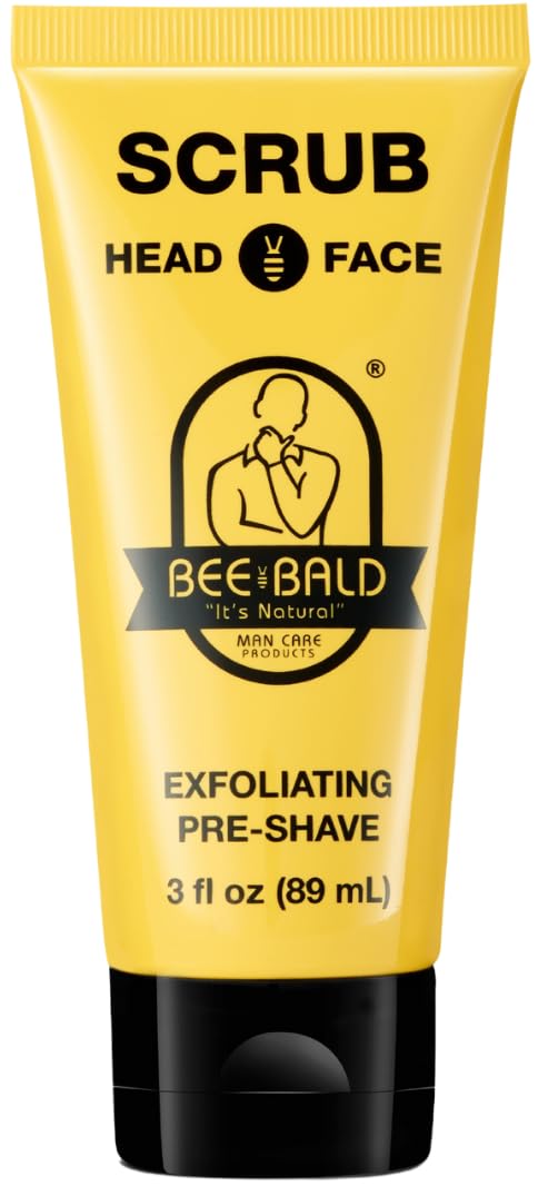 Bee Bald SCRUB gommage pré-rasage profond pour une peau propre et prête au rasage.