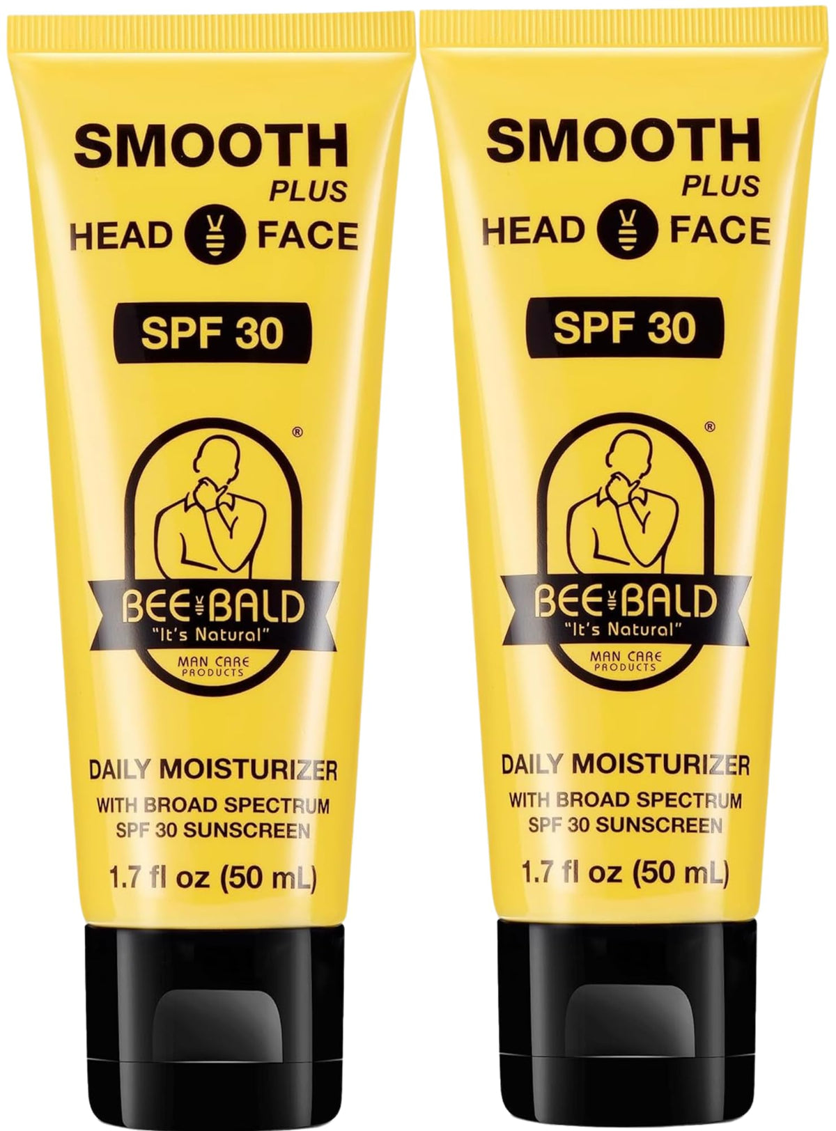 Bee Bald Smooth Plus, bouteille SPF30, protection solaire quotidienne pour tête et visage.