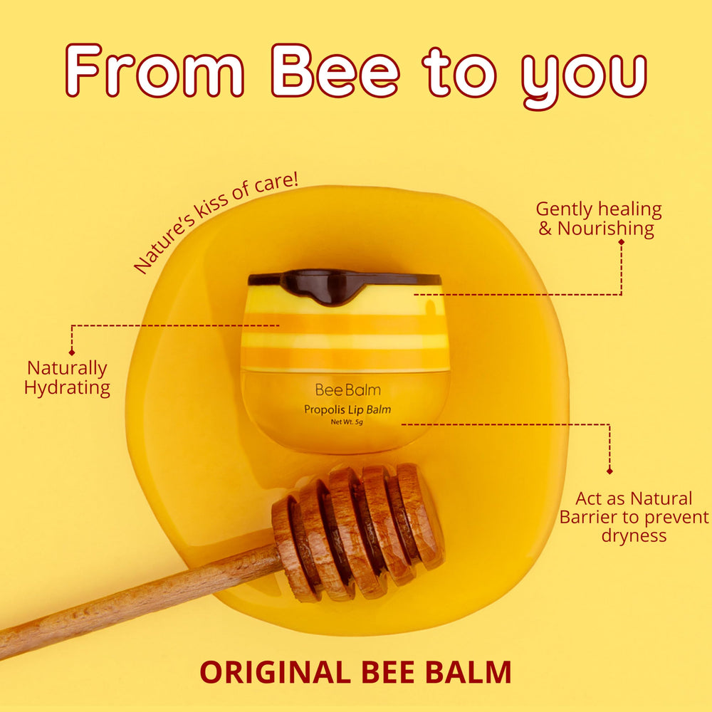 Bee Balm strawberry flavor supports daily hydration for supple lips.