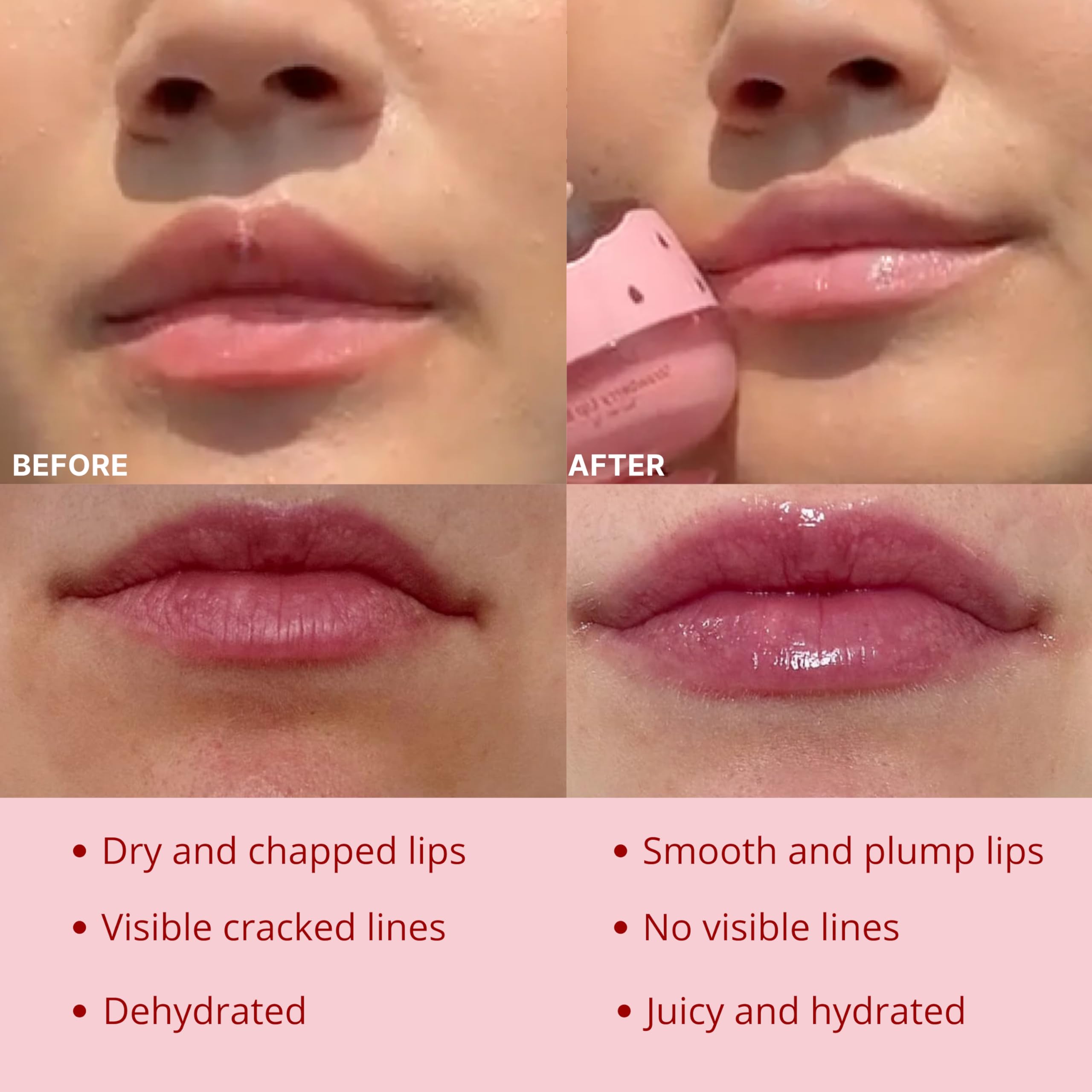 Bee Balm Original lip balm vitamin E glow on lips after application