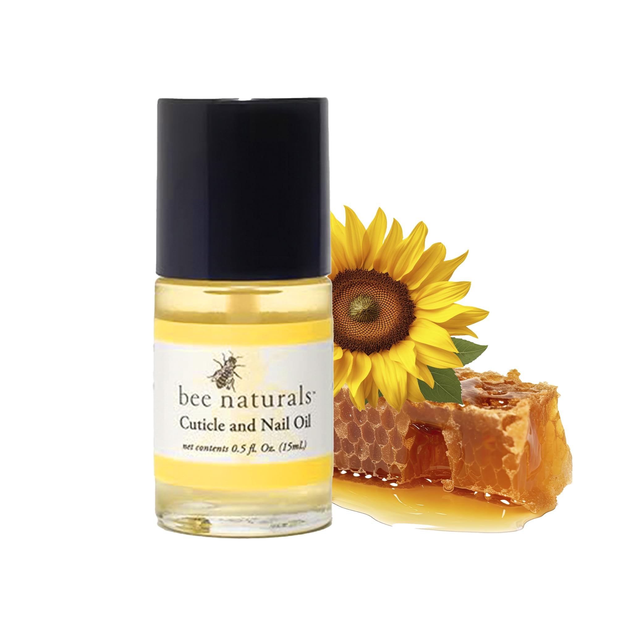 Bee Naturals huile ongles-cuticules, bouteille 15 ml, hydratation durable.