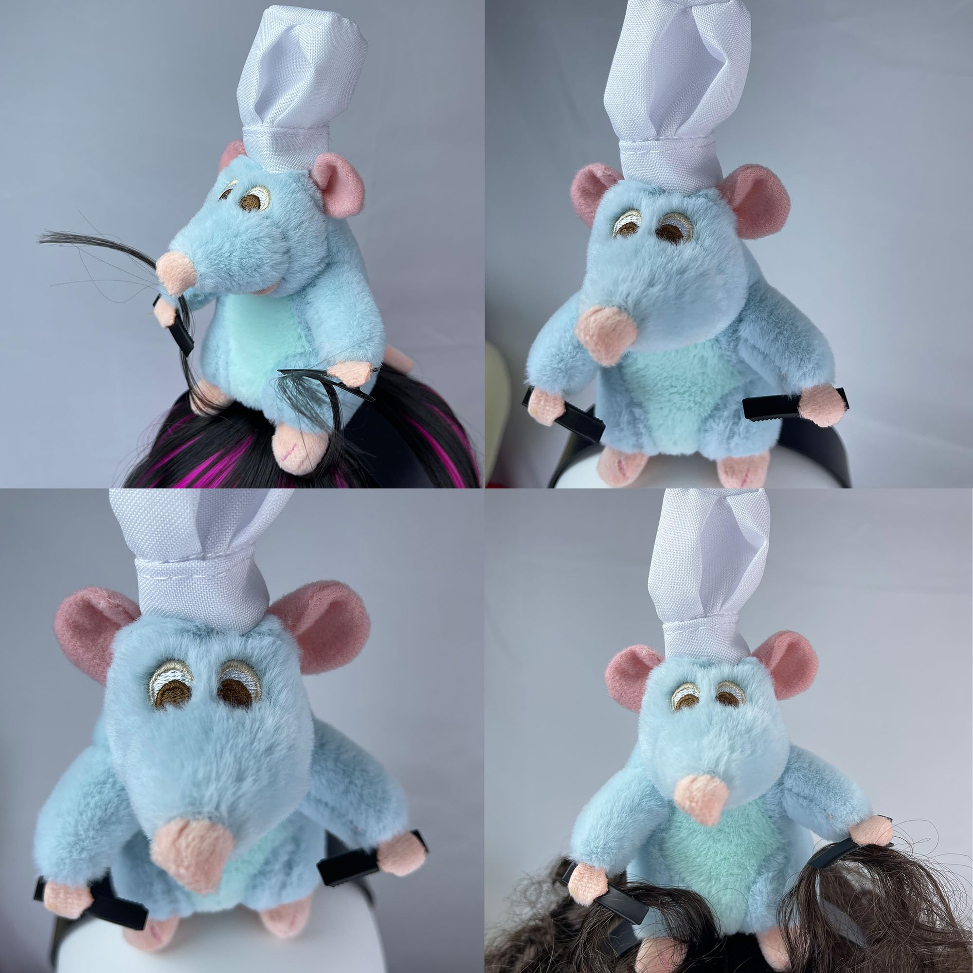 Beeadore bandeau rat peluche vu de dos, idée cadeau amusante pour adultes et enfants.