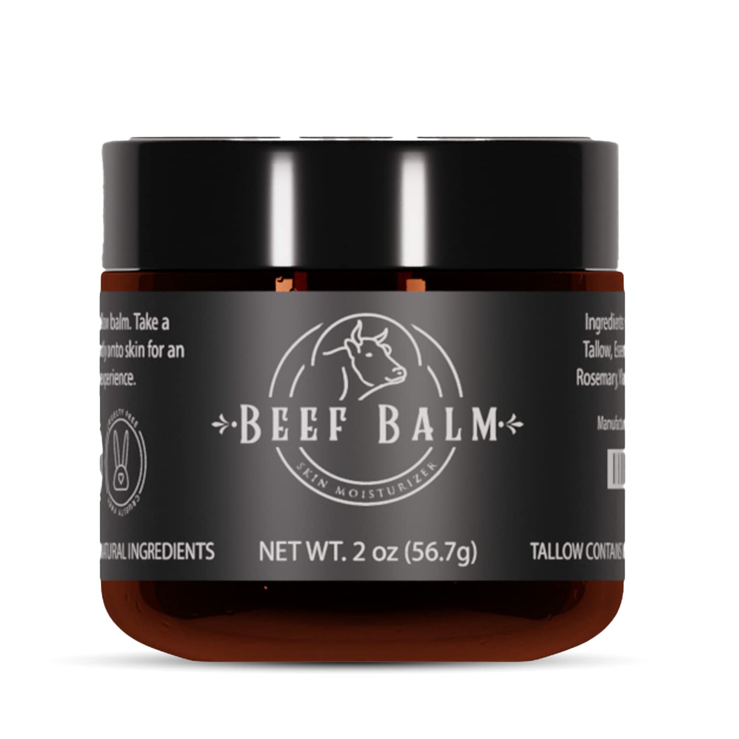 Beef Balm Beef Tallow Balm jar closeup showing natural texture for skin care