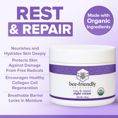 BeeFriendly Crème Nuit Texture Riche – texture onctueuse qui pénètre sans effort.