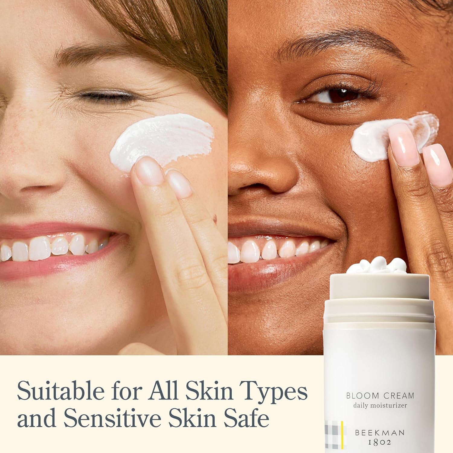 Beekman 1802 Bloom Cream on hand demonstrating quick absorption