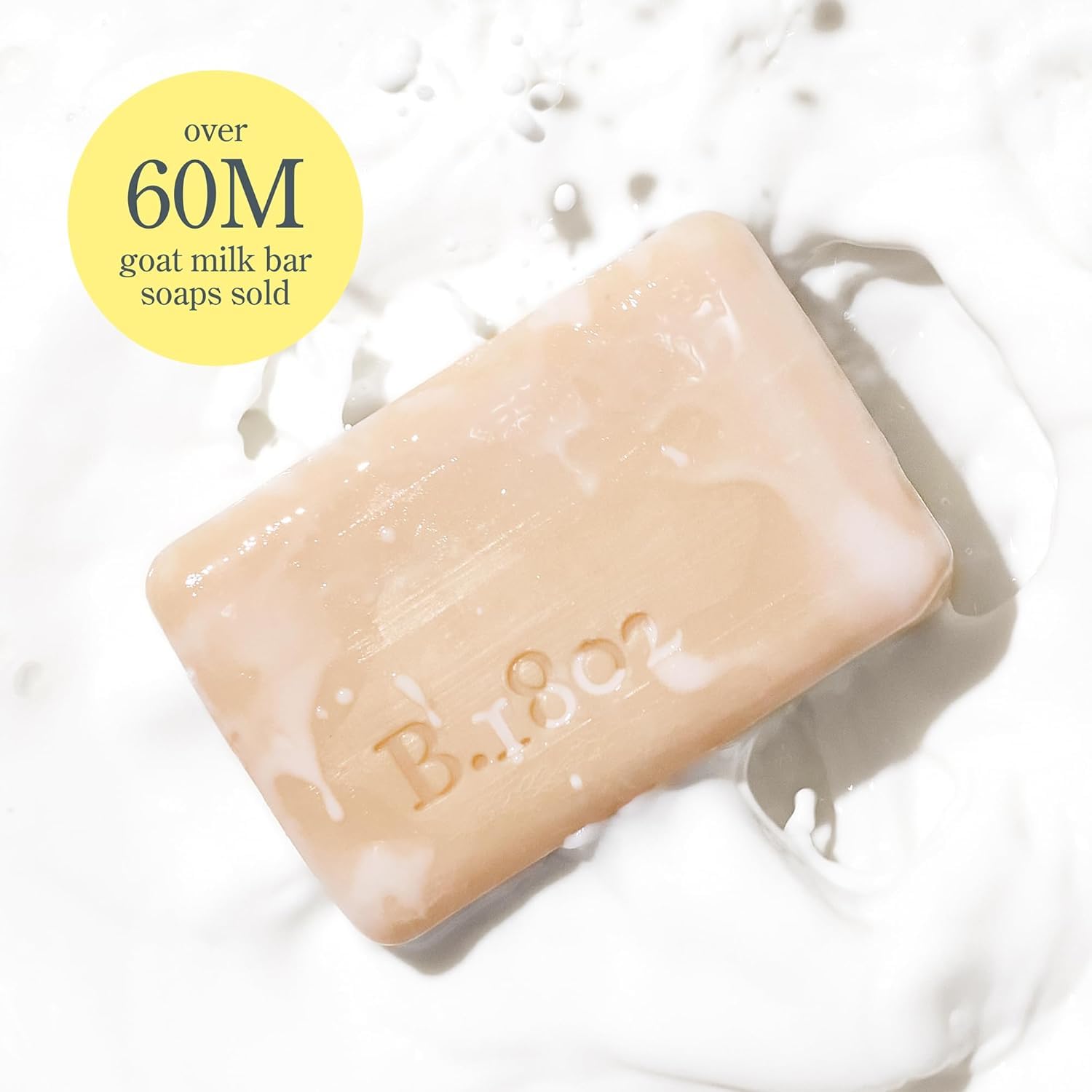 Beekman 1802 bar creates creamy foam for gentle cleansing routine.