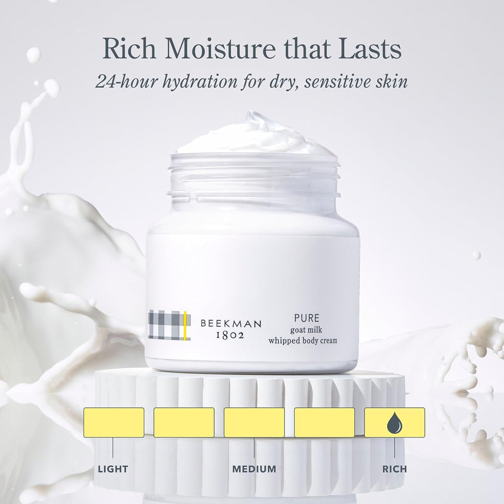 Crème fouettée Beekman 1802 qui pénètre rapidement sans résidu gras