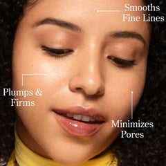 Application Beekman 1802 Bakuchiol Sérum sur peau propre pour lisser les pores.
