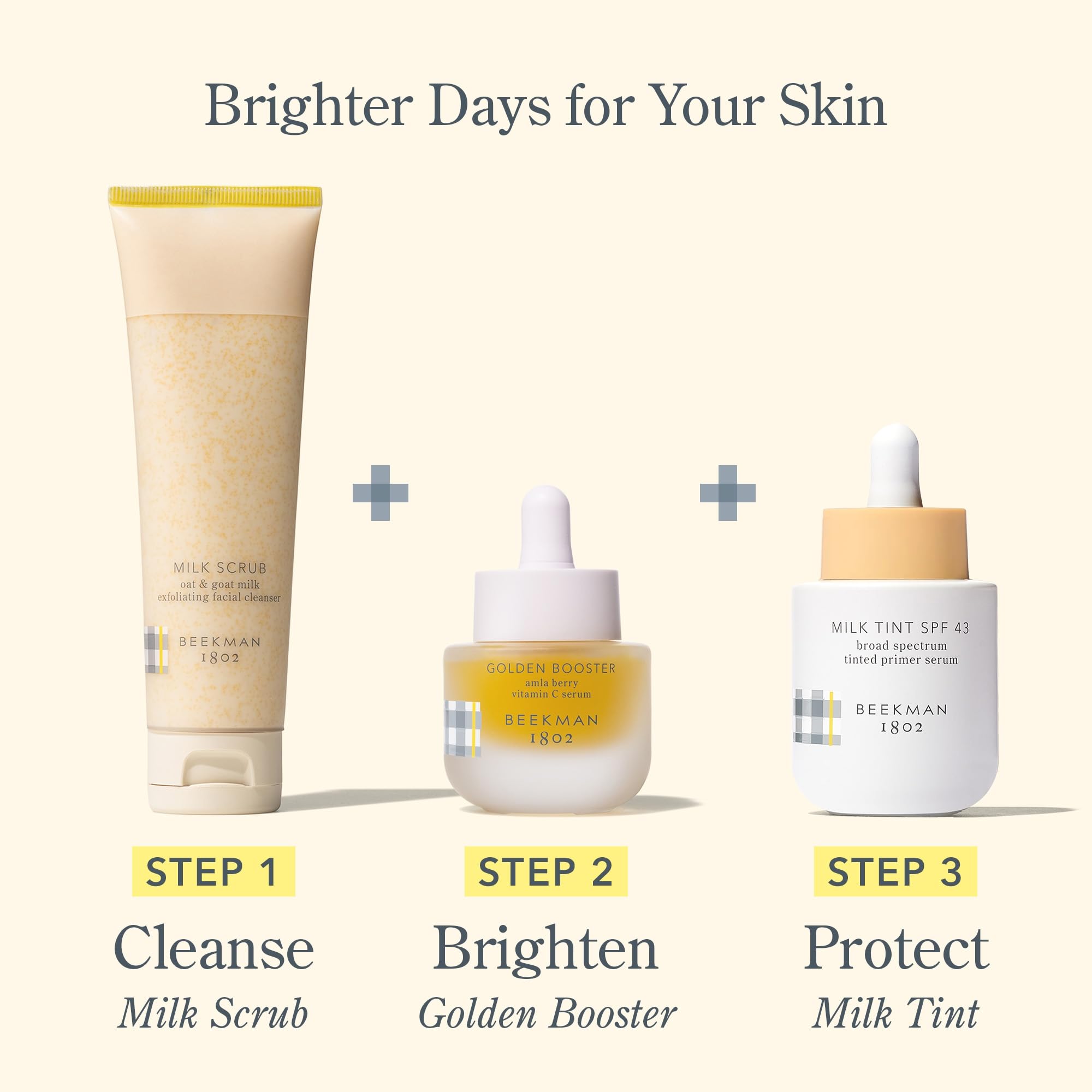 Beekman 1802 Milk Tint Primer offre SPF 43 pour bloquer UVA/UVB et lumière bleue