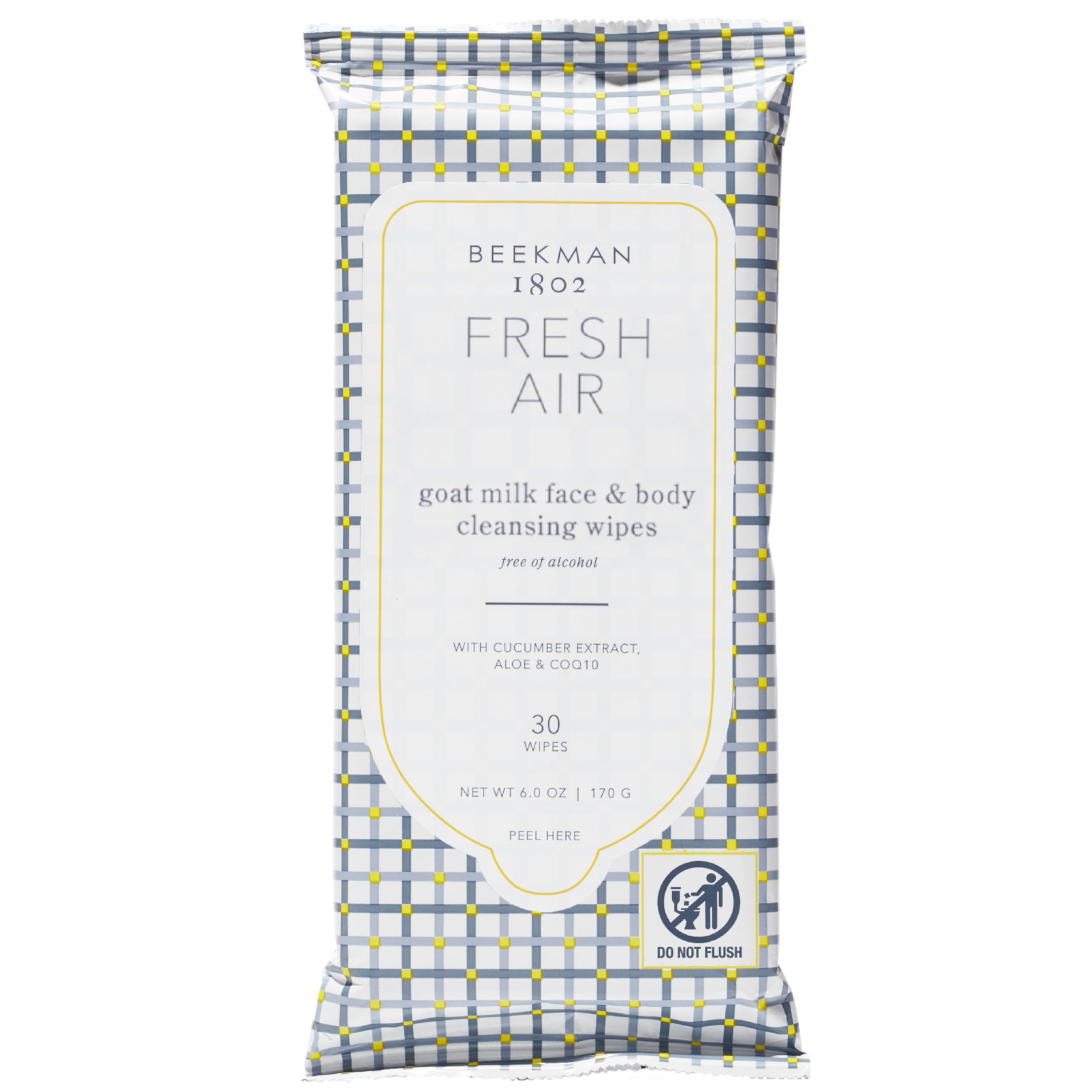 Beekman 1802 lingettes visage et corps air frais pour nettoyage sans eau