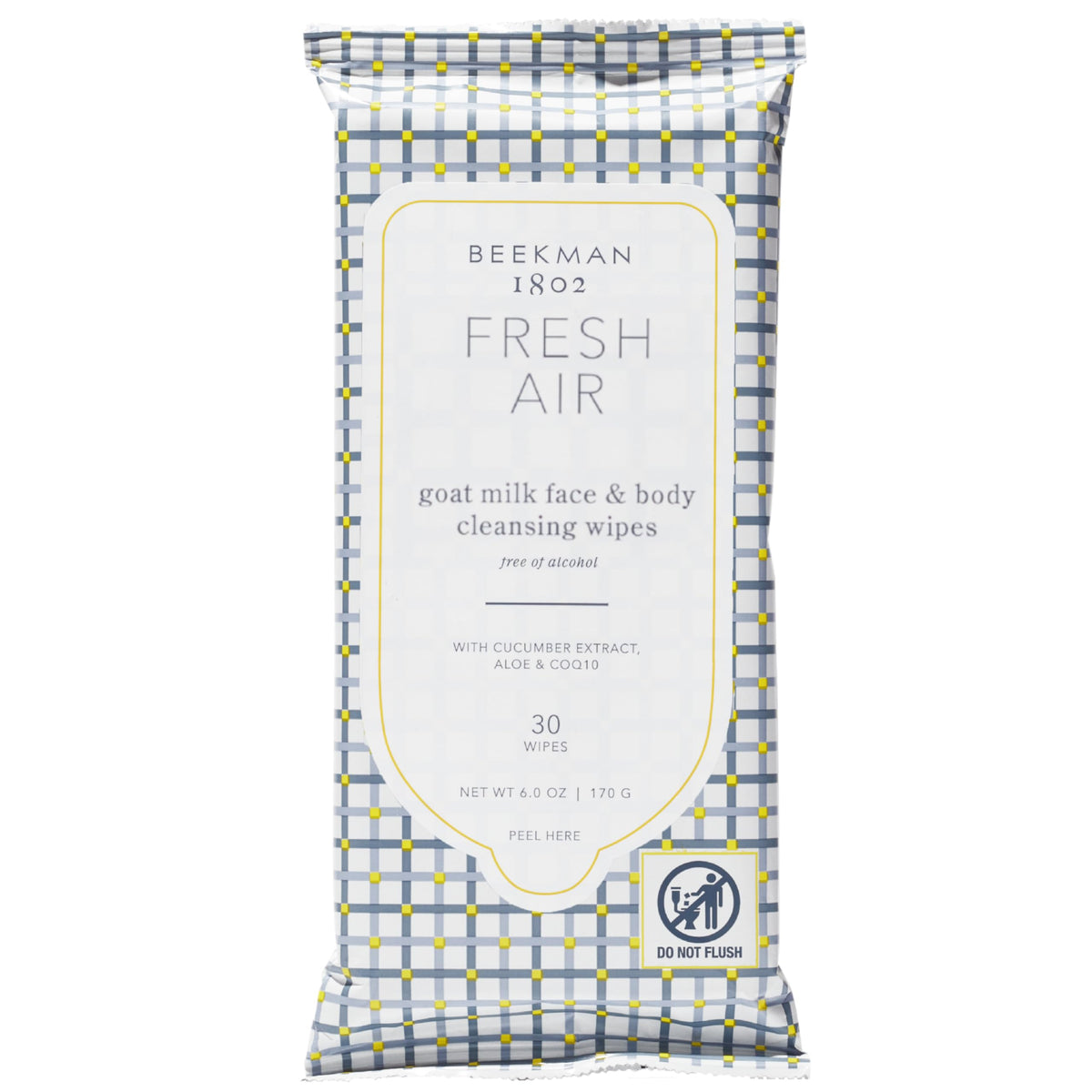 Beekman 1802 lingettes visage et corps air frais pour nettoyage sans eau