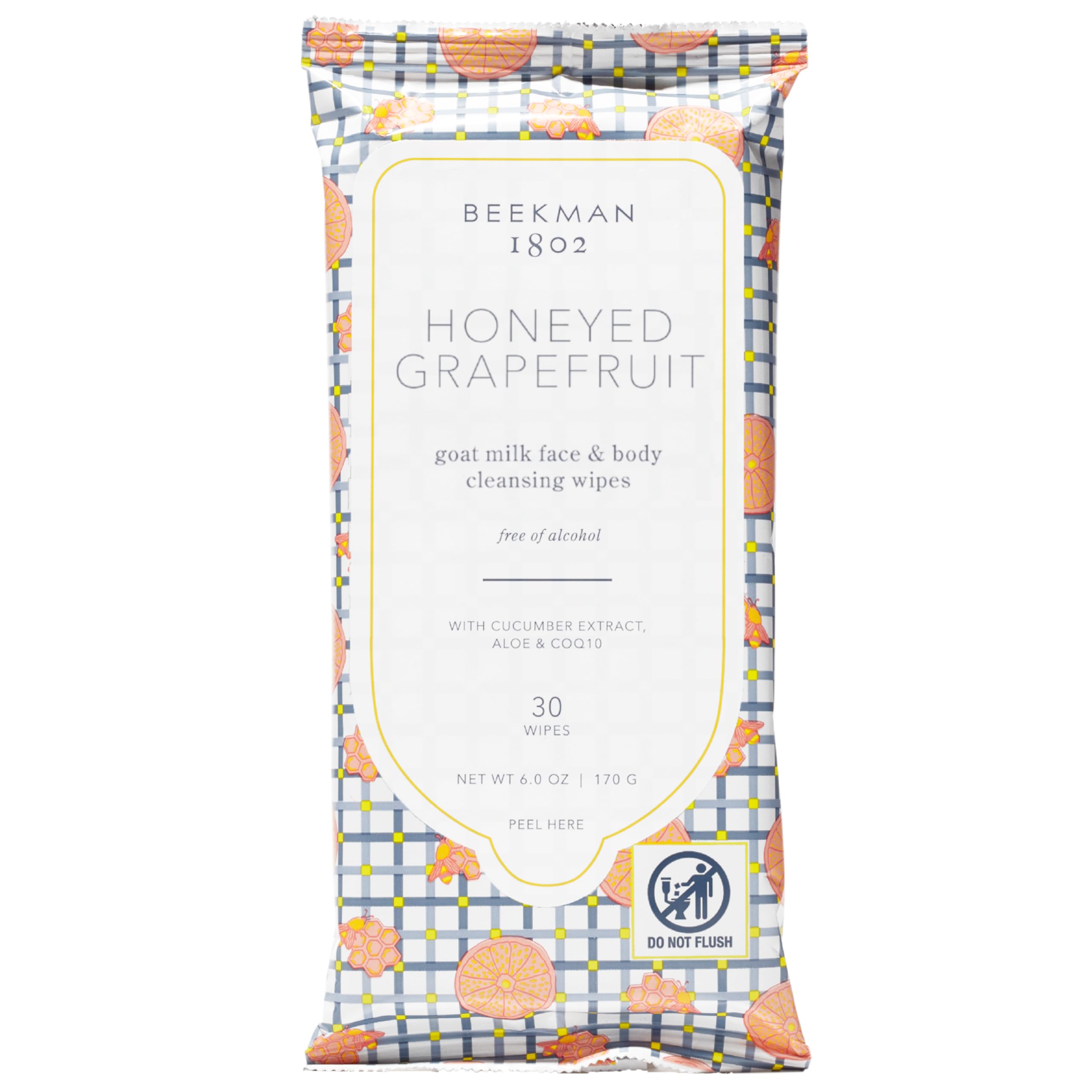 Beekman 1802 lingettes visage et corps miel pamplemousse: hydratantes et rafraîchissantes.
