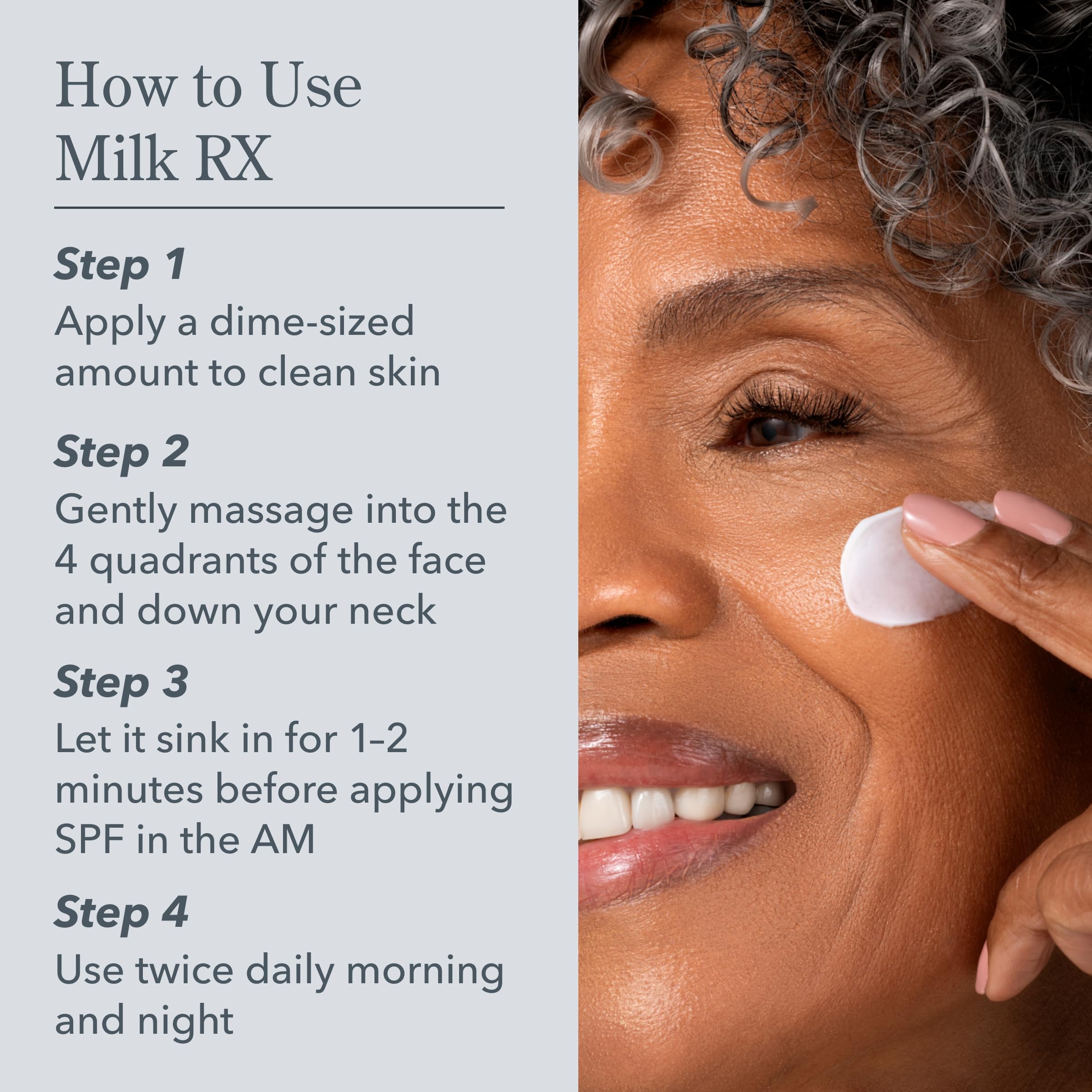 Emballage Beekman 1802 Milk RX sans parfum, adapté peaux sensibles.