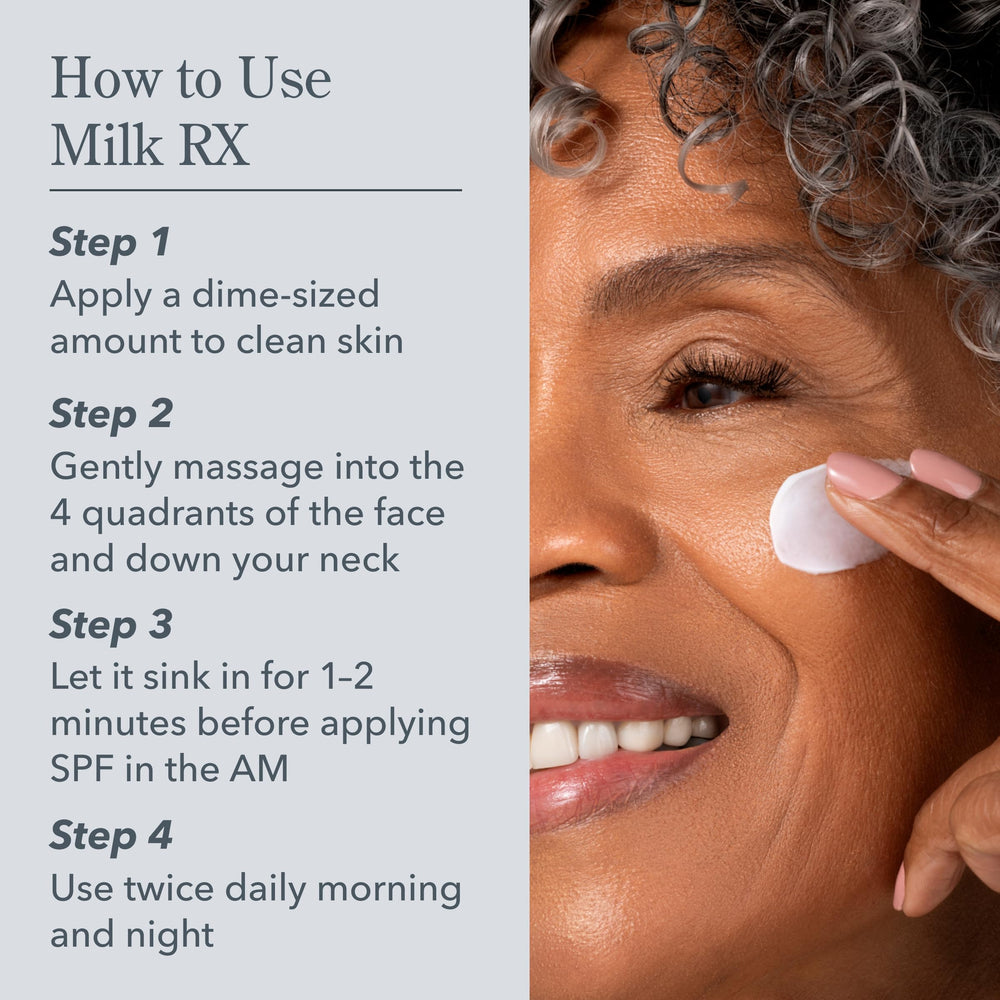 Emballage Beekman 1802 Milk RX sans parfum, adapté peaux sensibles.