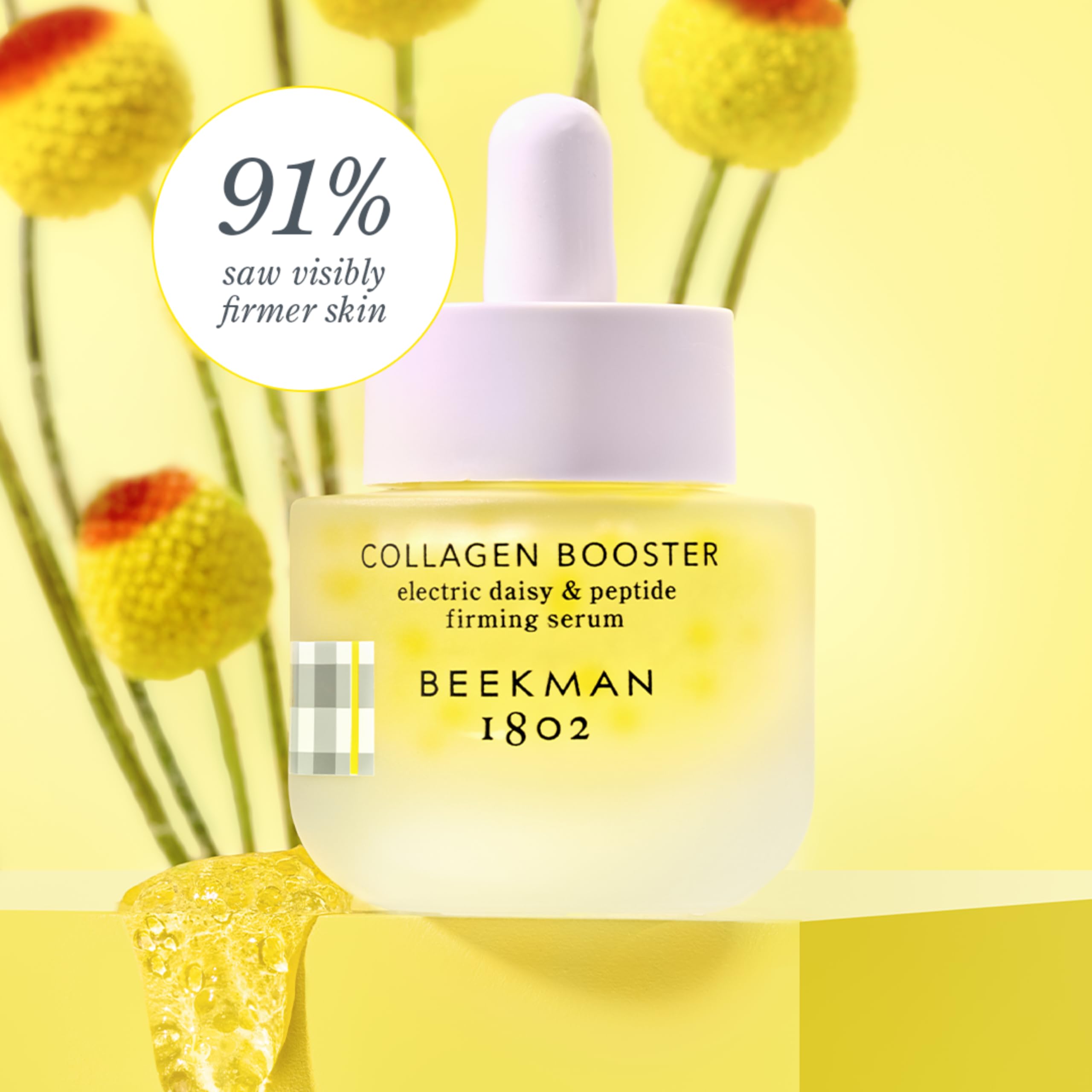Beekman 1802 sérum visage: bulles coq10 encapsulées soutenant le collagène.