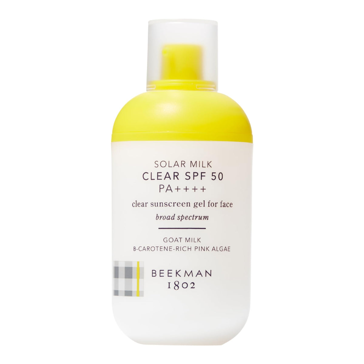 Beekman 1802 Solar Milk SPF50: gel léger pour le visage, application facile sans fini gras.