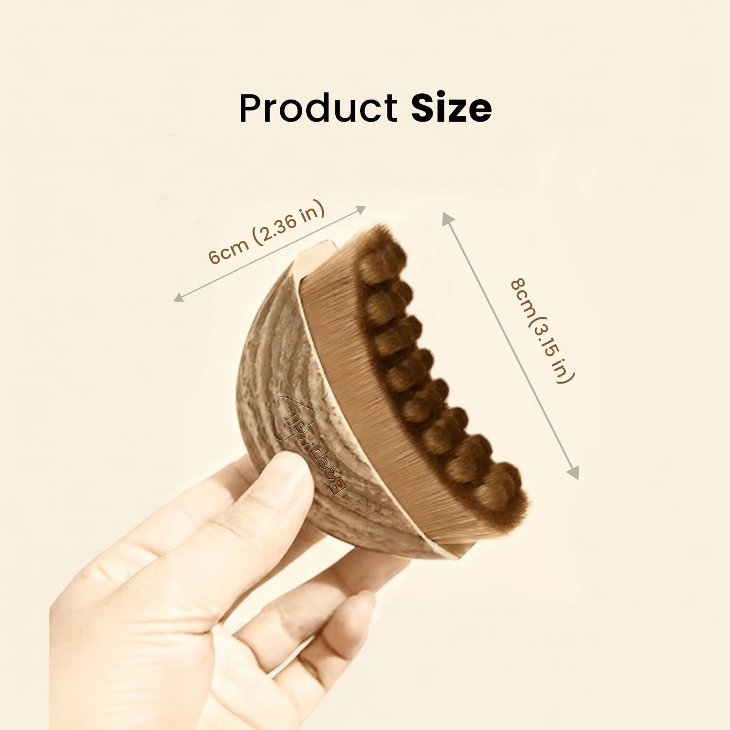 Brosse BeepWell ciblant le contour du menton et des joues pour un effet sculpté.