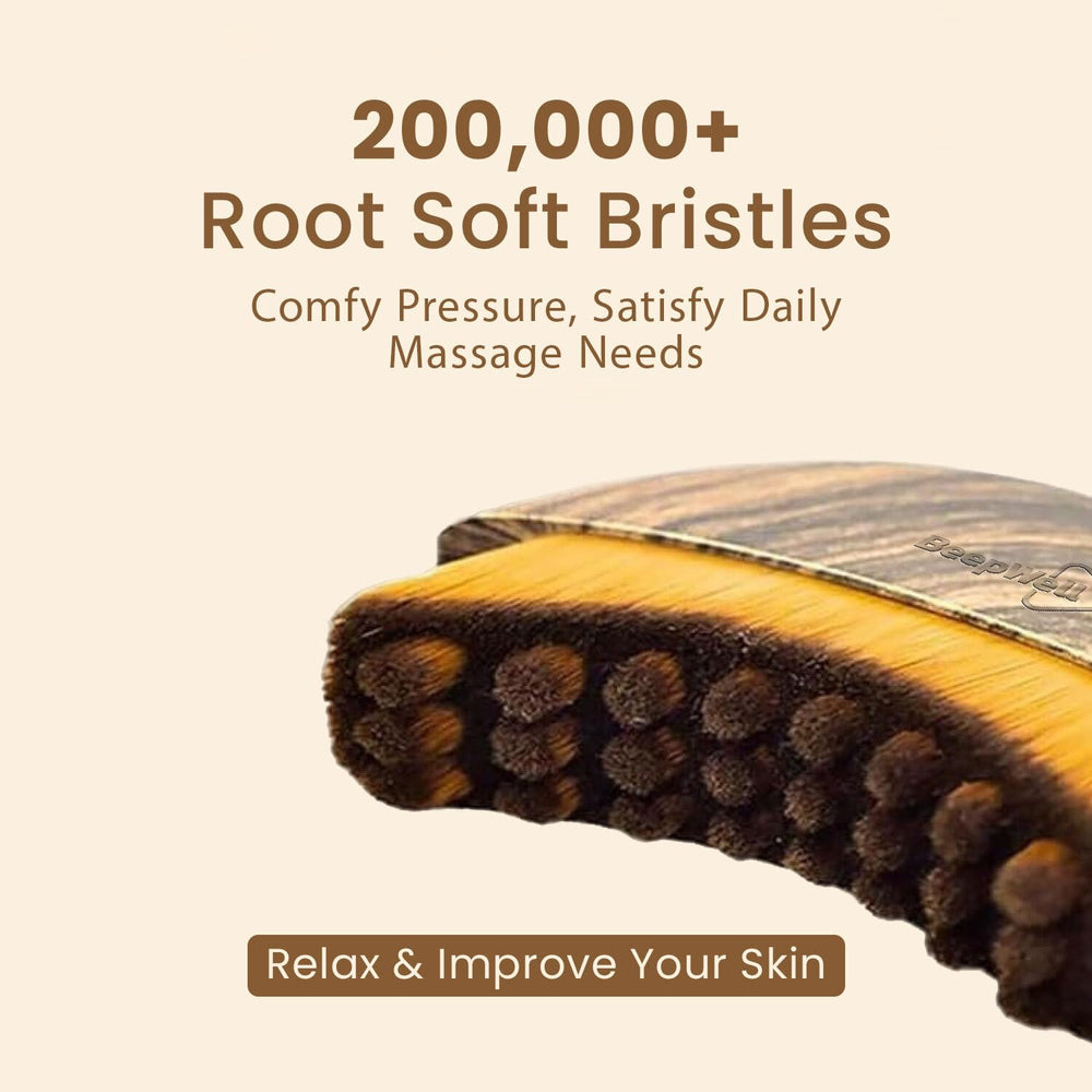 Brosse BeepWell utilisable avec gua sha ou roller facial pour relaxation ciblée.