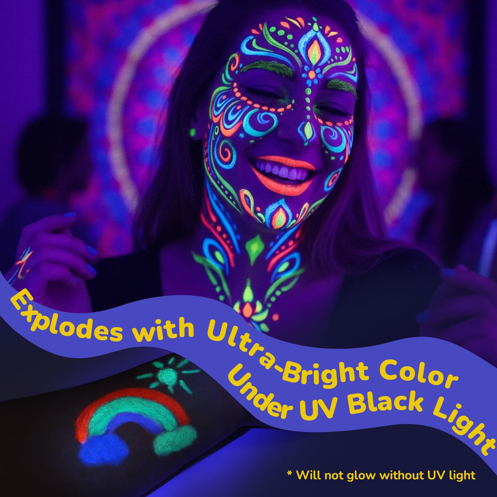 Beesjuy couleurs néon UV brillent sous lumière noire pour des effets éblouissants.