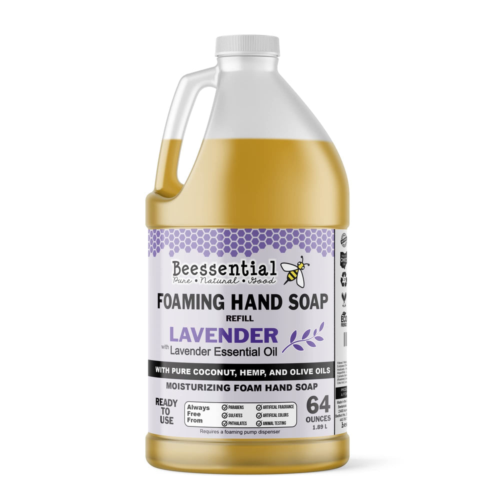 Beessential savon mousse lavande en recharge 64 oz pour mains propres