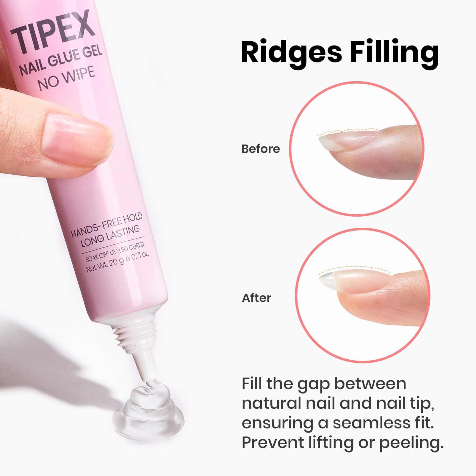 Beetles Tipex Gel, adhérence fiable pour tips apex instantanés.