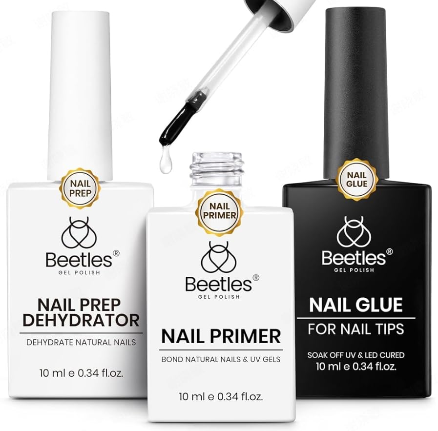 Beetles - bouteille de colle gel 9-en-1 pour ongles, fixation durable.