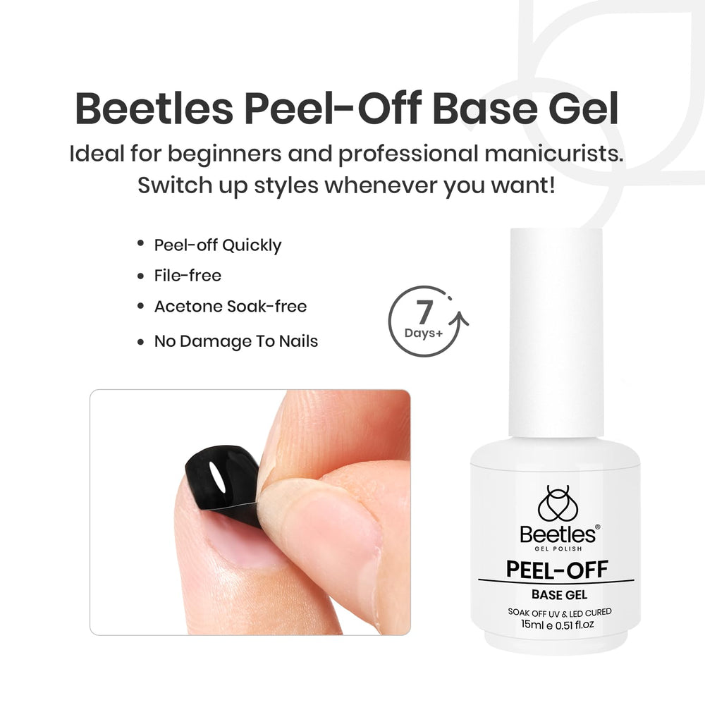 Beetles Base Peel-Off : application facile sur ongle nu.