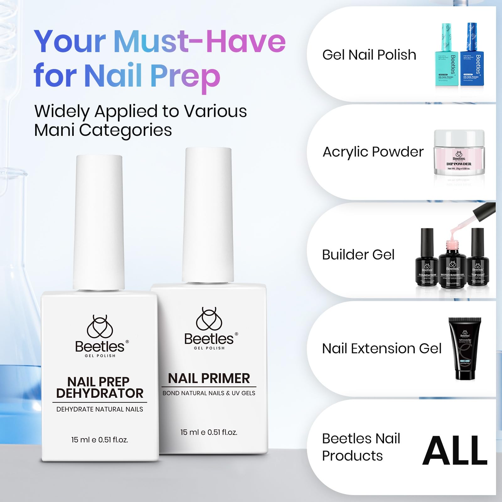 Beetles Application Douce: couche uniforme et rapide sur l’ongle.