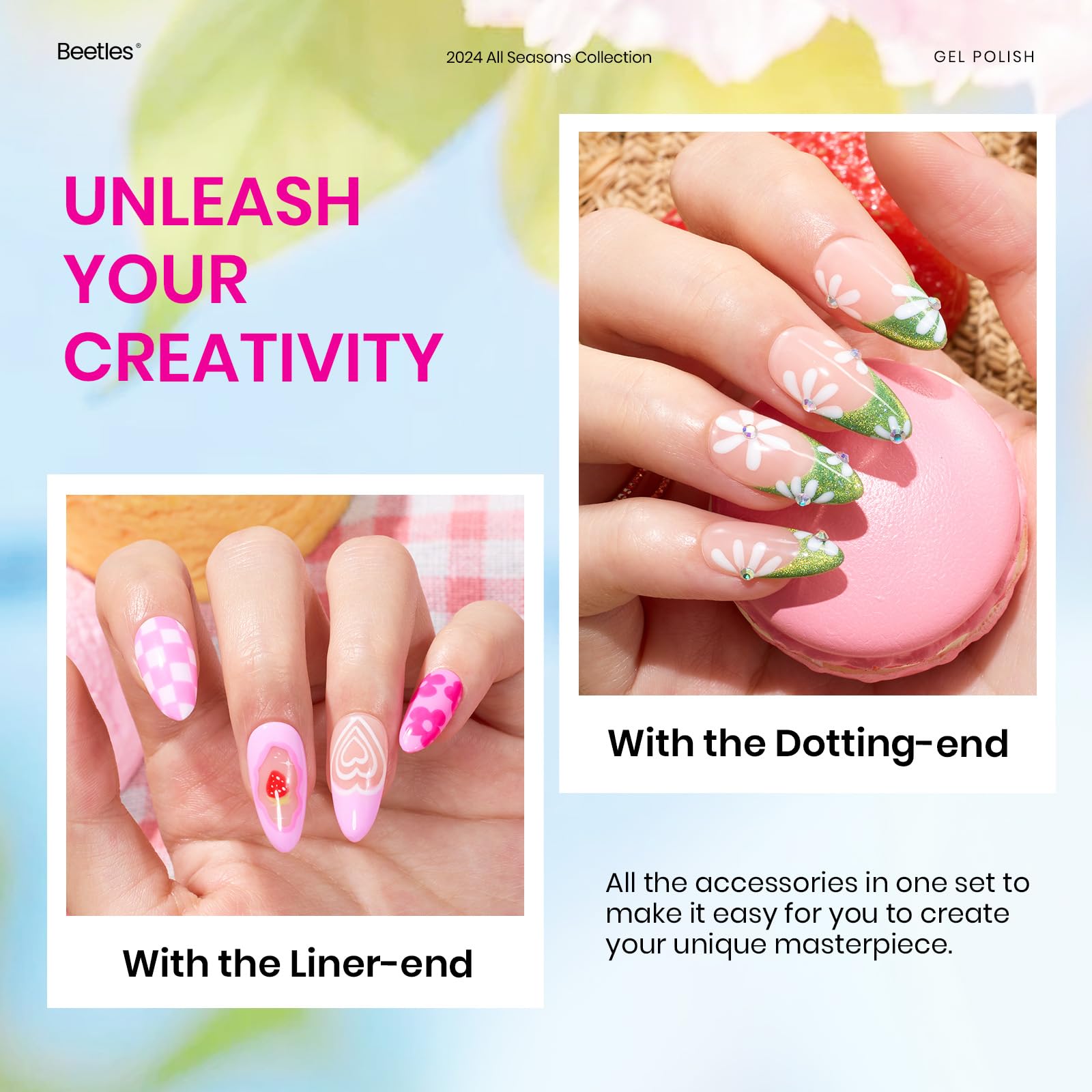 Autocollants feux d’artifice Beetles – motifs festifs pour un nail art express