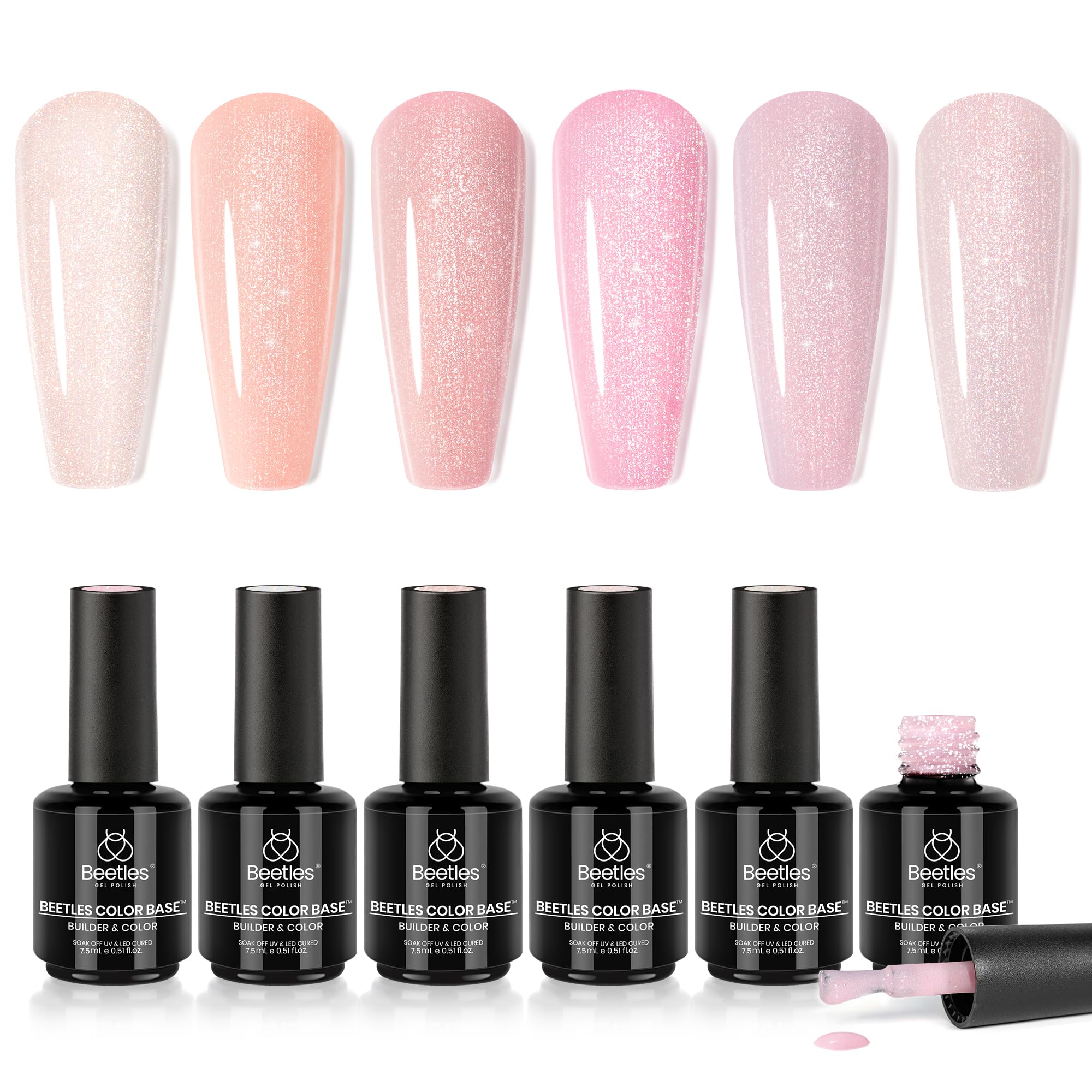 Beetles Base Color Gel Nude, six teintes discrètes pour une manucure naturelle.