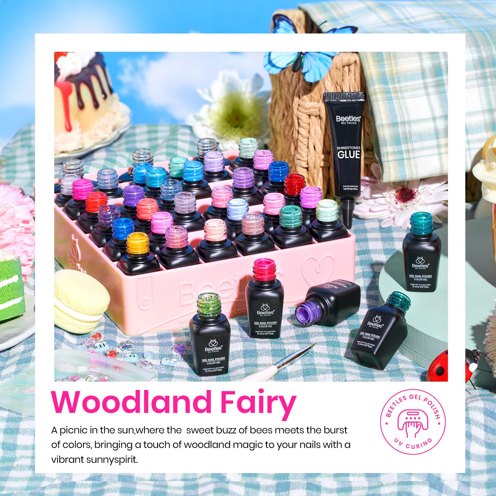 Base et top coat Beetles: finition lisse et tenue durable.