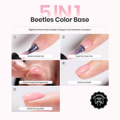 Beetles Rubber Base Gel Nude Pink application facile et auto-nivelante pour débutants