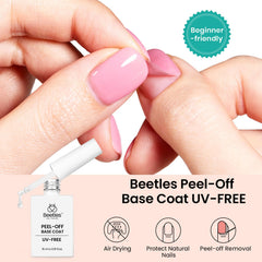 Beetles base gel décollable: application à l’air libre sans lampe.