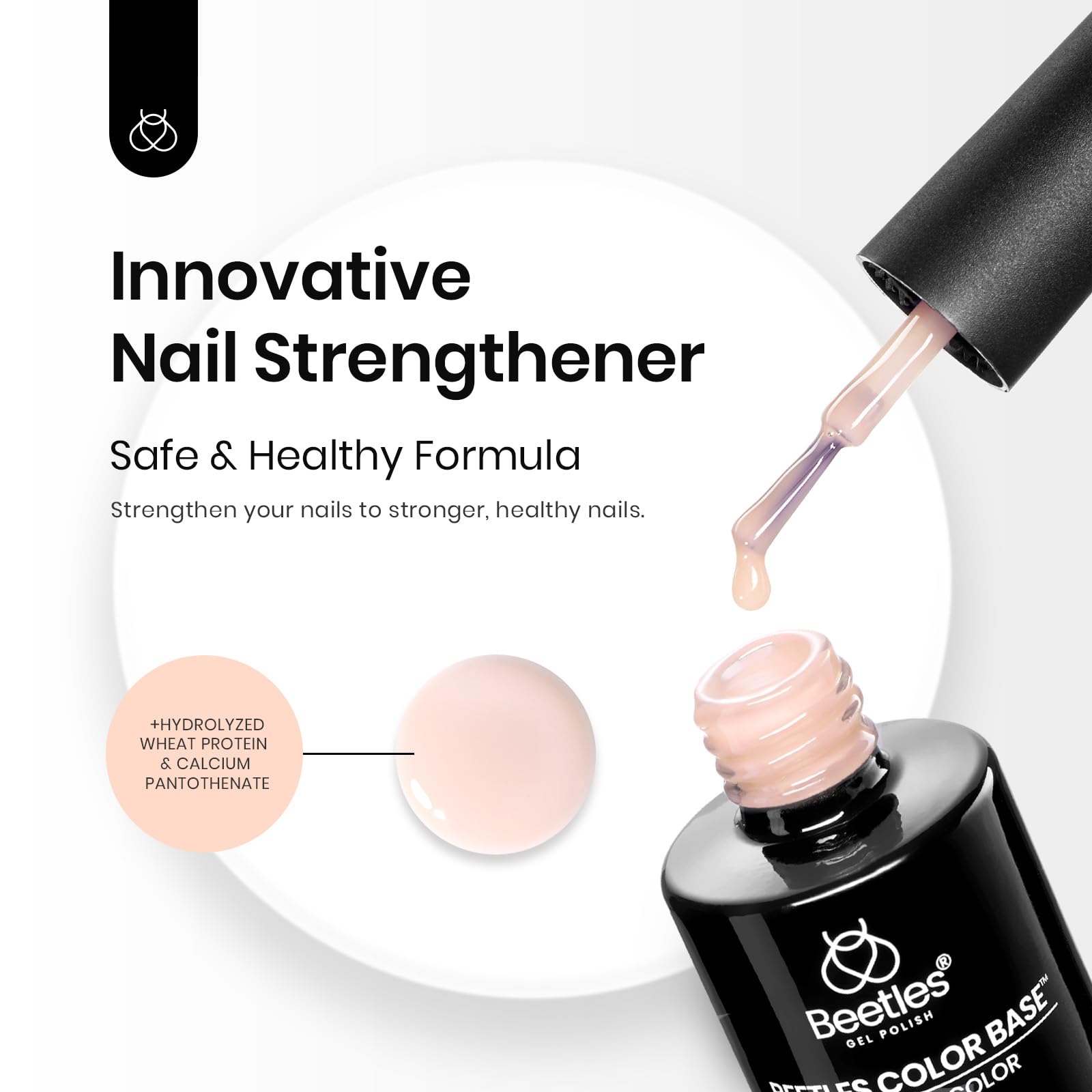 Beetles Base Gel neutre nude: teinte neutre polyvalente pour une manucure durable.
