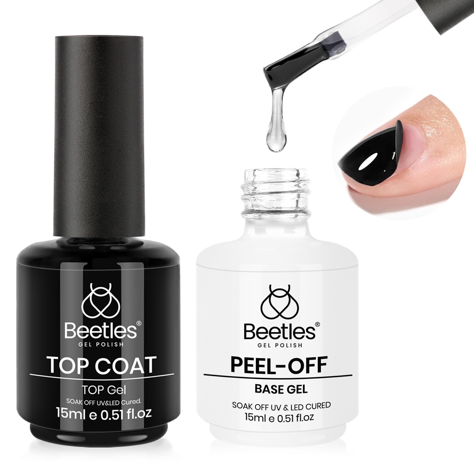 Beetles Base Peel-Off : base gel qui s’enlève sans endommager l’ongle.