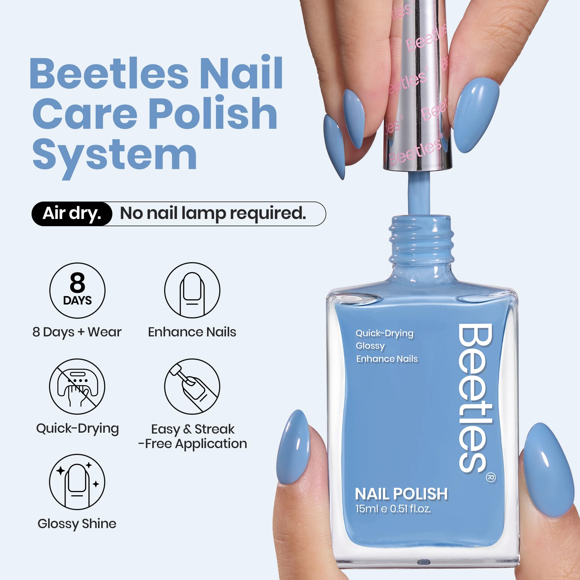 Beetles Beach Bliss, bouteille bleu clair prête à l’emploi.